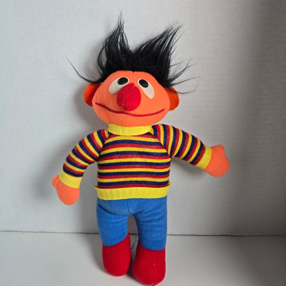 Vintage Hasbro Softies Playskool Sesame Street Ernie Doll Plush 80s Toy Muppets